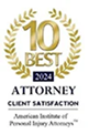 10 Best 2024 Attorney Client Satisfaction award logo