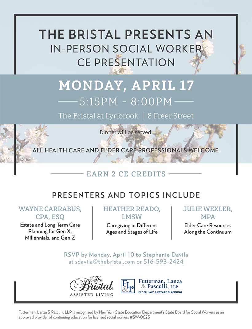 Event for The Bristal at Lynbrook Hosts CE for Social Workers